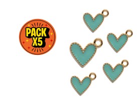 Dije Esmaltado Corazón Turquesa